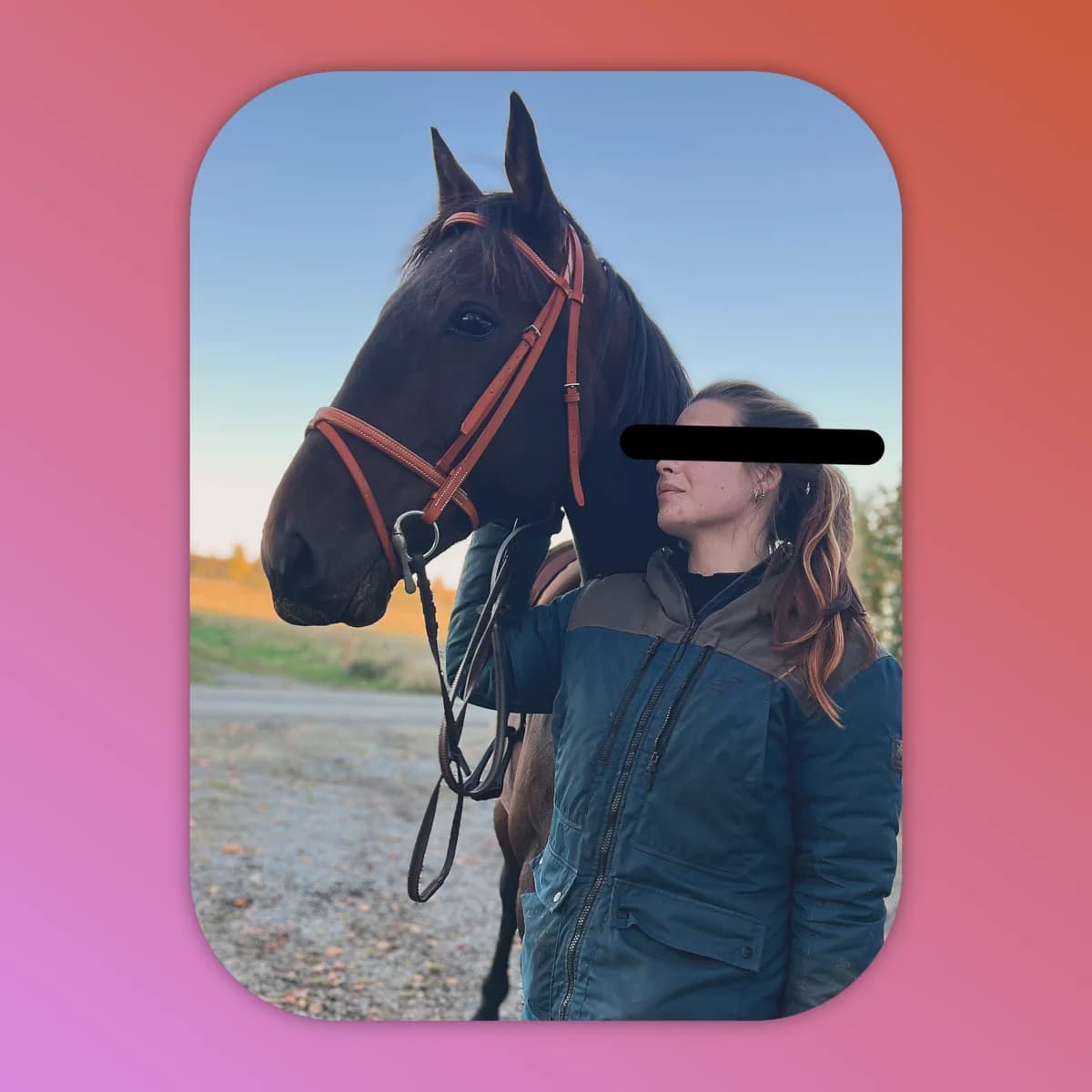 Evidence (Eve), a Swedish Standardbred, with his owner Nicole